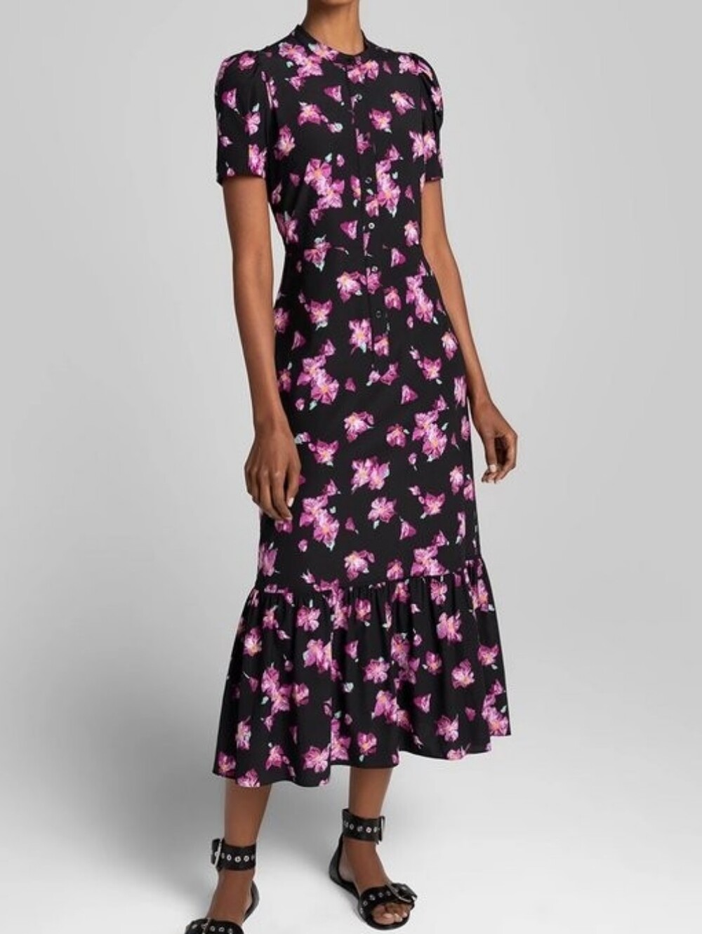 A.L.C. Silk Floral Button Down Dress